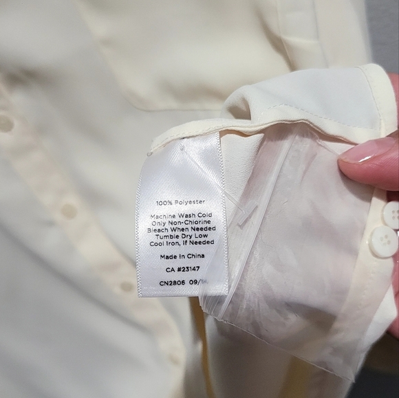 Talbots Nantucket Button Down Long Sleeve Cream Blouse XL - Picture 6 of 6